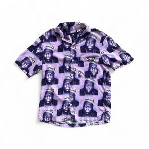 H&M x Biggie Smalls Purple Graphic Button Tee